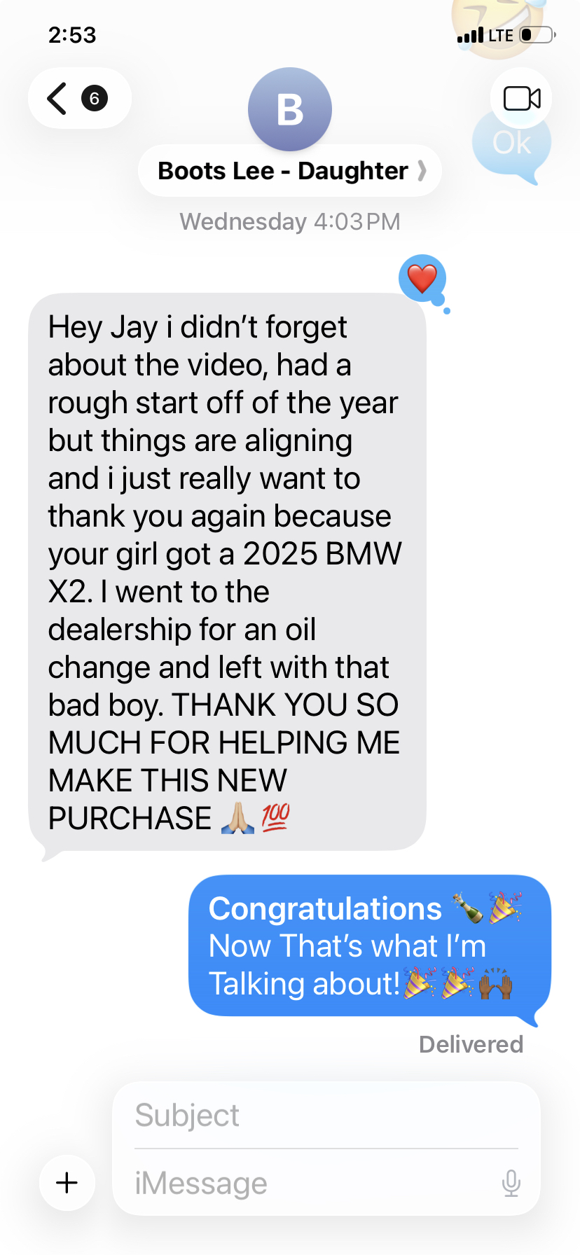 2025 BMW X2 purchased